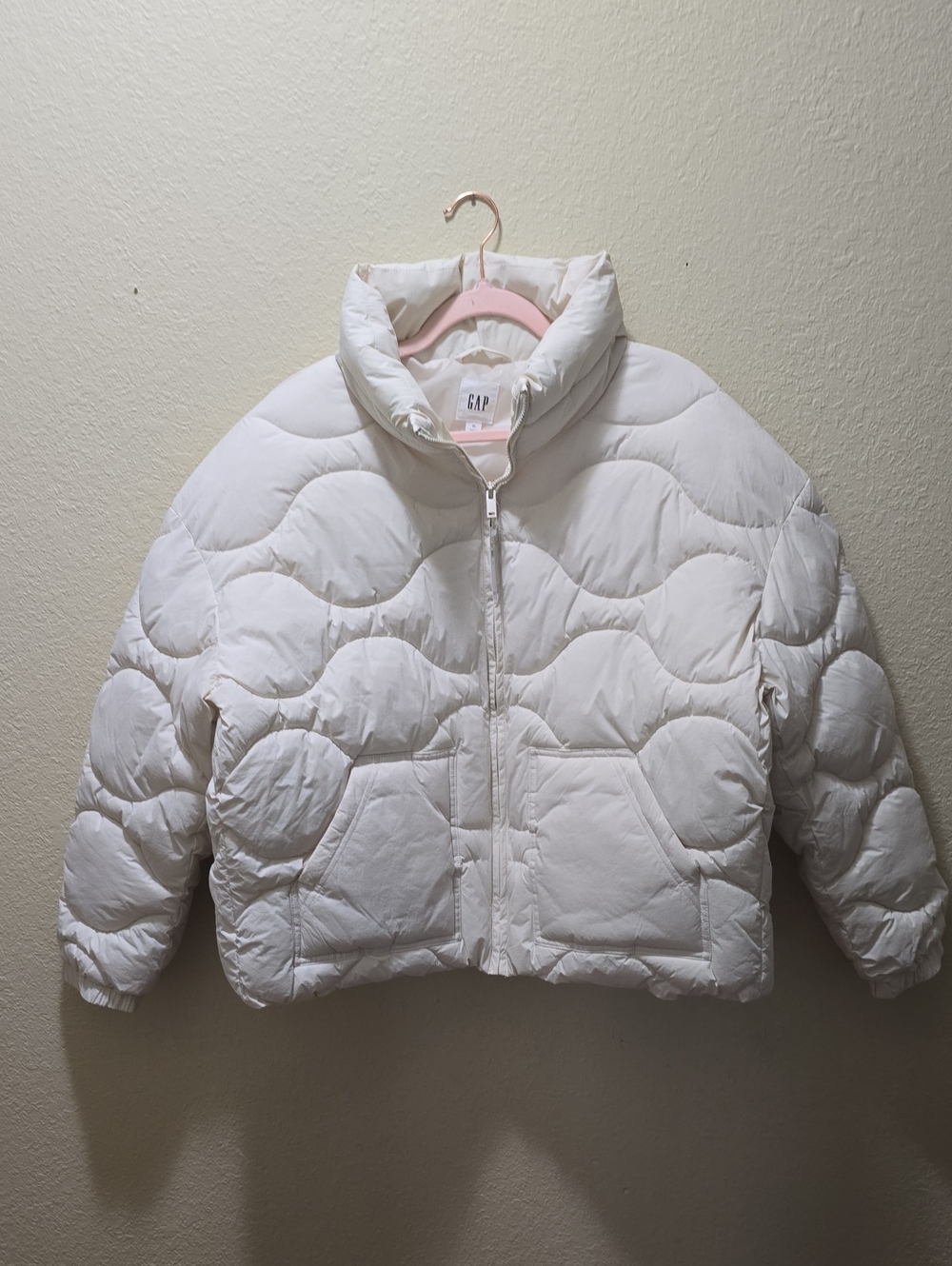 NWT GAP Off-White Quilted Puffer Jacket Size XL